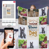 Personalized Dog House Throw Blanket, Custom Blanket With Photo, Custom Photo My Dog Ultra-Soft Micro Fleece Blanket, Customized Throw Blanket For Kids/Adults/Family, Souvenir, Gift
