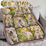 Personalized Dog Portrait Throw Blanket, Custom Blanket With Pet Photo, Custom Photo Best Friend Ultra-Soft Pink Tassel blanket, Customized Throw Blanket For Kids/Adults/Family