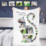 Personalized Dog Portrait Throw Blanket, Custom Blanket With Photo, Custom Photo Cat Ultra-Soft Micro Fleece Blanket, Customized Throw Blanket For Kids/Adults/Family, Souvenir, Gift