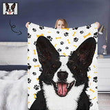 Personalized Dog Portrait Throw Blanket, Custom Blanket With Photo, Custom Photo Pet Ultra-Soft Micro Fleece Blanket, Customized Throw Blanket For Kids/Adults/Family, Souvenir, Gift