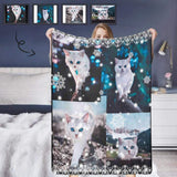 Personalized Dog Portrait Throw Blanket, Custom Blanket With Photo, Custom Photo Shiny Ultra-Soft Micro Fleece Blanket, Customized Throw Blanket For Kids/Adults/Family, Souvenir, Gift