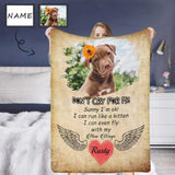 Personalized Dog Portrait Throw Blanket, Custom Blanket With Photo&Name, Custom Photo&Name Memorize My Pet Ultra-Soft Micro Fleece Blanket, Customized Throw Blanket For Kids/Adults/Family, Souvenir, Gift