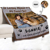 Personalized Dog Portrait Throw Blanket, Custom Blanket With Photo&Text, Custom Photo&Text Our Memory Ultra-Soft Micro Fleece Blanket, Customized Throw Blanket For Kids/Adults/Family, Souvenir, Gift