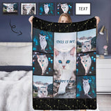 Personalized Dog Portrait Throw Blanket, Custom Blanket With Photo&Text, Custom Photo&Text Pet Ultra-Soft Micro Fleece Blanket, Customized Throw Blanket For Kids/Adults/Family, Souvenir, Gift