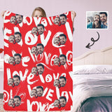 Personalized Fleece Blanket for Valentine's Day Custom Love Blanket Gift for Couples