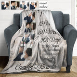 Custom Photo Wife&Husband Happy Days Ultra-Soft Micro Fleece Blanket