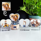 Customized Photo Gift Personalized Bluetooth Crystal Photo Lamp with Bluetooth Wood Base Anniversary Gift