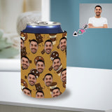 Custom Can Cooler With Boyfriend face Personalized Coffee Chocolate Neoprene Koozies Non Slip for Beer Cans and Bottles