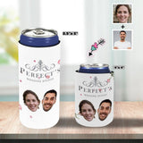 Custom Couple Face Flower Can Cooler Wedding Koozies Personalized Can Cooler DIY Cooler for Parties Weddings Events