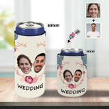 Custom Couple Face Rose Can Cooler Wedding Koozies Personalized Can Cooler Reusable DIY Cooler for Parties Weddings Events