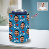 Custom Can Cooler With Boyfriend face Personalized I Love You Neoprene Koozies Non Slip for Beer Cans and Bottles