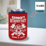 Custom Name&Date Firefighter Koozies Personalized Name Can Cooler Neoprene Non Slip for Beer Cans and Bottles
