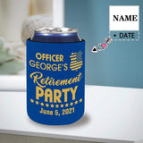 Custom Name&Date Officer Koozies Personalized Name Can Cooler Neoprene Non Slip for Beer Cans and Bottles