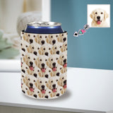 Custom Seamless Pet Dog Face Can Cooler Personalized Neoprene Beer Koozies Non Slip for Beer Cans and Bottles