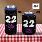 Custom Skinny Neoprene Can Cooler With Age Purple Black Personalized Funny Insulated Reusable DIY Cooler For Birthday