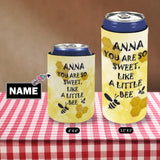 Custom Skinny Neoprene Can Cooler With Name Honey Personalized Funny Insulated Reusable DIY Cooler