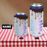 Custom Skinny Neoprene Can Cooler With Name Ice Cream Personalized Funny Insulated Reusable DIY Cooler