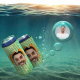 Personalized Boyfriend Face Can Cooler Cantaloupe Soft Neoprene Beer Slim Can Cooler Insulated Perfect for Party or BBQ