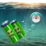 Personalized Boyfriend Face Can Cooler Cucumber Soft Neoprene Beer Slim Can Cooler Insulated Perfect for Party or BBQ