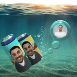 Personalized Boyfriend Face Can Cooler Desert Soft Neoprene Beer Slim Can Cooler Insulated Perfect for Party or BBQ