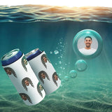 Personalized Boyfriend Face Can Cooler Dirty Braid Soft Neoprene Beer Slim Can Cooler Insulated Perfect for Party or BBQ