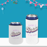 Personalized Name Can Cooler Bride Soft Neoprene Beer Slim Can Cooler Insulated Perfect for Party or BBQ