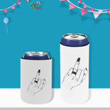 Personalized Name Can Cooler Middle Finger Soft Neoprene Beer Slim Can Cooler Insulated Perfect for Party or BBQ