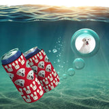 Personalized Pet Face Can Cooler Dog Red Soft Neoprene Beer Slim Can Cooler Insulated Perfect for Party or BBQ