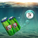 Personalized Pet Face Can Cooler Hole Watermelon Rind Soft Neoprene Beer Slim Can Cooler Insulated Perfect for Party or BBQ