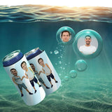 Personalized Funny Face Can Cooler Friendship Soft Neoprene Beer Slim Can Cooler Insulated Perfect for Party or BBQ