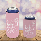 Slim Can Cooler Sleeves With Face&Name Best Weekend Pink Personalized Soft Drink Standard Can Cooler