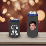 Slim Can Cooler Sleeves With Face&Name Brew Personalized Soft Neoprene Drink Standard Can Cooler