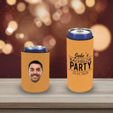 Slim Can Cooler Sleeves With Face&Name&Date Crazy Party Personalized Soft Neoprene Drink Standard Can Cooler