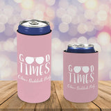 Slim Can Cooler Sleeves With Face&Name Good Times Pink Personalized Soft Can Cooler Regular Can Insulated Cover
