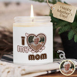 Made in USA Custom Photo I Love My Mom Candles Customize Your Own Photo Candle