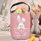 Custom Name Multiple Color Easter Basket Personalized Buny Egg Bags Kids Candy Easter Baskets