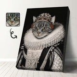 Custom Face Canvas Print Frame Design Cat Historical Portraiture Personalized Pet Portrait Canvas Printing