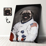 Custom Face Canvas Print Frame Design Pistol Dog Astronaut Personalized Pet Portrait Canvas Printing
