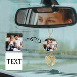 Custom Photo&Text Metal Angel Wings Car Pendant Ornament