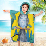 Kids Bath Towel For Boys Girls, Bird Pattern Child Hooded Beach Towel, Fast Drying Ultra Absorbent Poncho For Bath/Pool/Beach Swim Cover