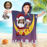 Kids Bath Towel For Boys Girls, Christmas Pattern Child Hooded Beach Towel, Fast Drying Ultra Absorbent Poncho For Bath/Pool/Beach Swim Cover