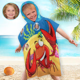 Kids Bath Towel For Boys Girls, Crab Pattern Child Hooded Beach Towel, Fast Drying Ultra Absorbent Poncho For Bath/Pool/Beach Swim Cover