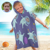 Kids Bath Towel For Boys Girls, Custom Face Cool Child Hooded Beach Towel, Fast Drying Ultra Absorbent Poncho For Bath/Pool/Beach Swim Cover