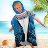 Kids Bath Towel For Boys Girls, Shark Pattern Child Hooded Beach Towel, Fast Drying Ultra Absorbent Poncho For Bath/Pool/Beach Swim Cover