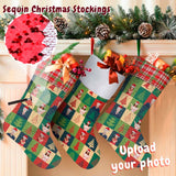 16.5in(L) Super Size-Custom Family Face Christmas Tree Lattice Flip Sequins Christmas Stocking