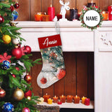 17.52in(L) Super Size-Custom Name Christmas Tree Snow Christmas Stocking