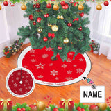 Custom Name Snow Christmas Tree Skirt