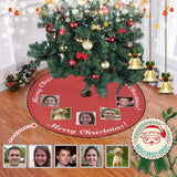 Custom Photo Merry Christmas Red Christmas Tree Skirt