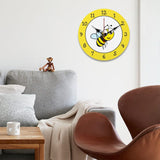 Wall Clock-Yellow Bumble Bee Classroom Round Wall Clock