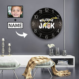 Wooden Wall Clock-Custom Face & Name Record Style Round Wall Clock